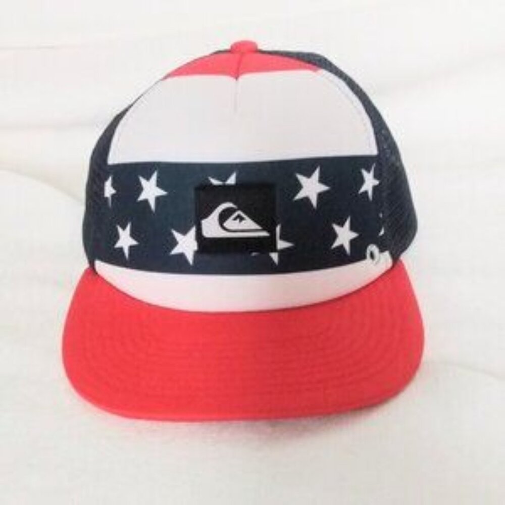 Quiksilver snapback trucker mesh hat EUC